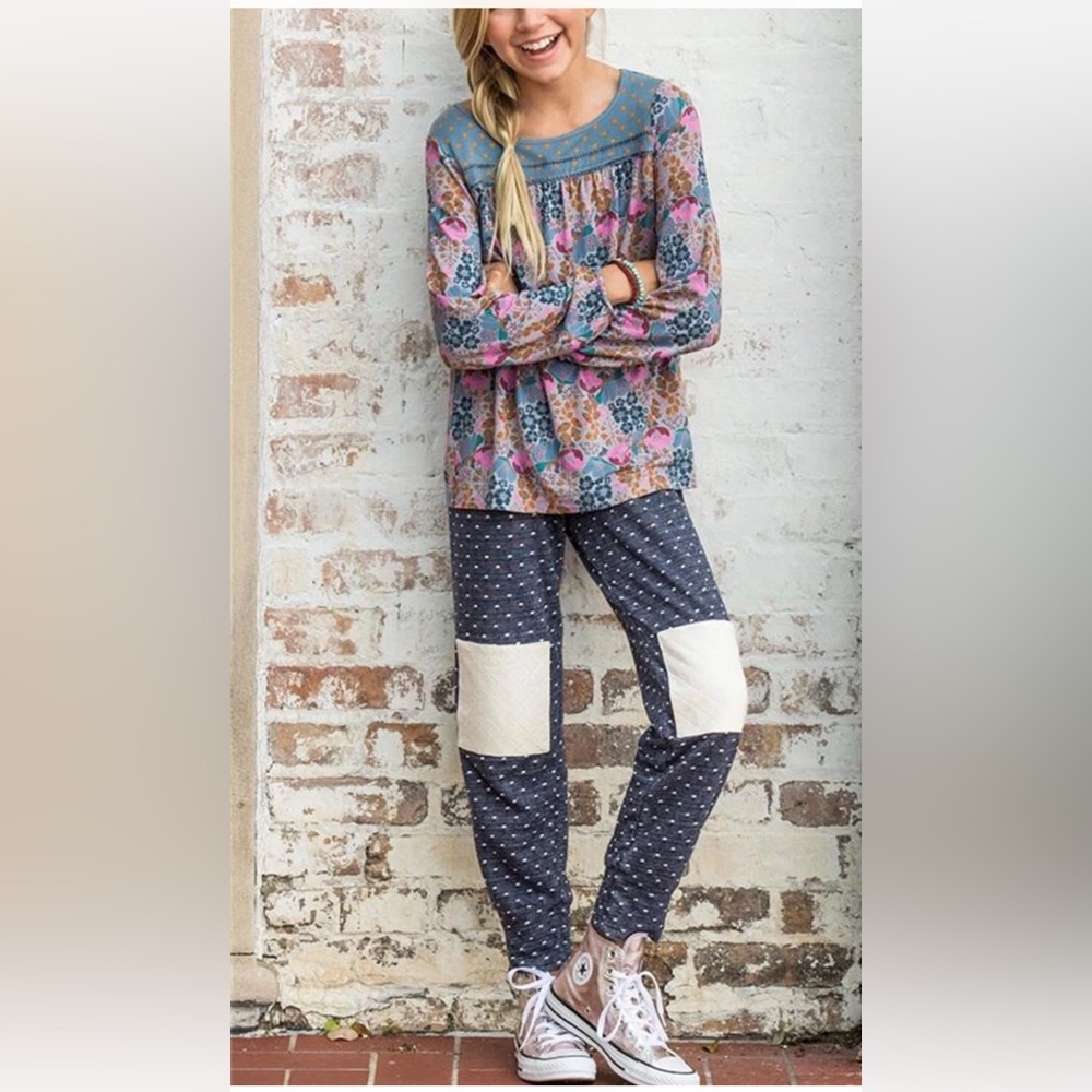 NWT Matilda Jane Polka Dot Jogger Pants. Lightweight | Blue. Girl’s Sz-10